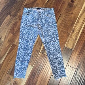 Kut from the Kloth Blue Leopard Print Cropped Skinny Jean